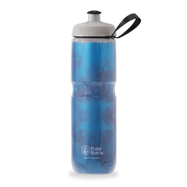Polar Bottle Gym Sport Insulated Water Bottle - BPA-Free 24 oz Squeeze Bottle with Handle in Electric Blue