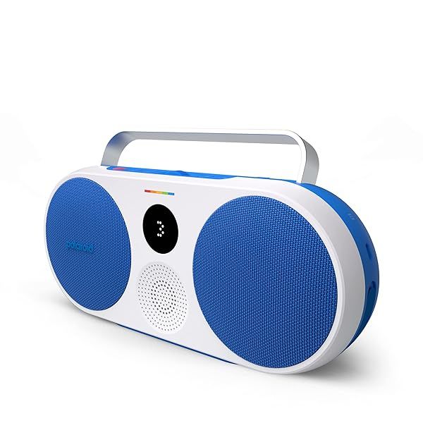 Polaroid P3 Music Player: Retro-Futuristic Blue Bluetooth Boombox with Dual Stereo Pairing & Rechargeable Battery