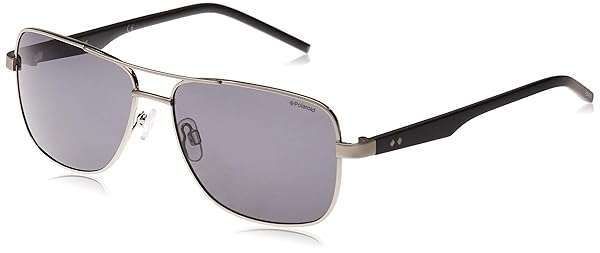 Shop Polaroid Men's PLD 2042/S Rectangular Sunglasses - Dark Ruthenium Havana, Polarized Green, 59mm