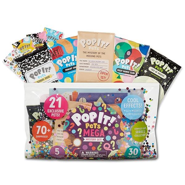 Pop It! Pets Season 2 MEGA Pack: Ultimate Fidget Toy with Bubbles, Adorable Characters & Collector Cards!