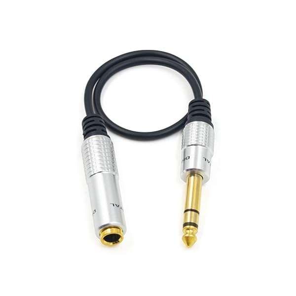 "Buy Poyiccot 1/4 Inch Extension Cable - 12" Gold Plated Male to Female Stereo Guitar & Headphone Cord"