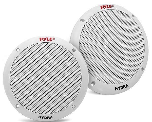 "Buy Pyle 6.5" Dual Marine Speakers - Waterproof 2-Way Outdoor Sound System, 400W Power, Polypropylene Cone - PLMR605W (White)"