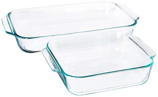 "Pyrex 2-Piece Basics Value Pack: 8" & 3 Quart Clear Bake Dishes for Effortless Cooking"