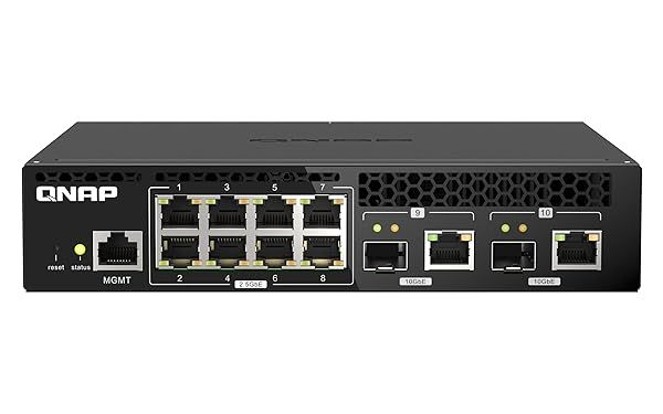 QNAP 10-Port 10GbE Managed Switch: 2 x SFP+/RJ45 & 8 x 2.5GbE Ports - QSW-M2108R-2C-US Review & Specs