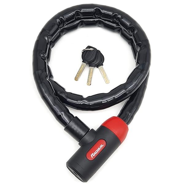 RADIKAL RK520 Anti-Theft Motorcycle Lock: 120cm Armored Steel Cable for Ultimate Security
