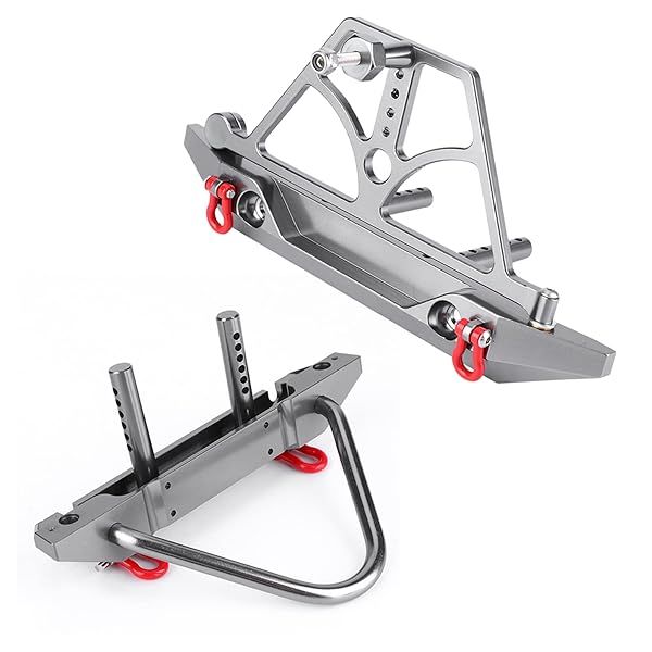 RC Crawler Bumper Set: CNC Metal Front & Rear with Spare Tire Carrier for SCX10 & SCX10 II