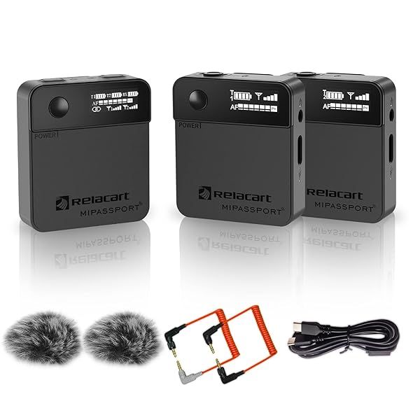 RELACART Mi2 Wireless Lapel Microphone System: Perfect for TikTok, Interviews, Podcasts & Vlogging