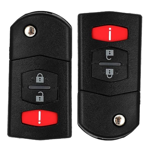 ROADFAR 2PCS Key Fob for Mazda 2 (2006-2010) & Mazda 5 (2011-2014) - BGBX1T478SKE125-01, BCR2-67-5RY Compatible