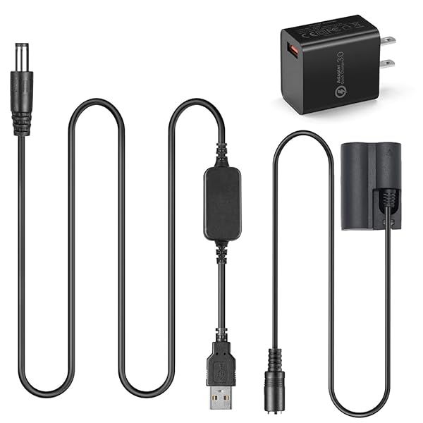 Raeisusp ACK-E2 USB Cable & DR-400 BP-511 Dummy Battery for Canon EOS 20D, 30D, 40D, 5D, 50D - Ultimate Power Solution