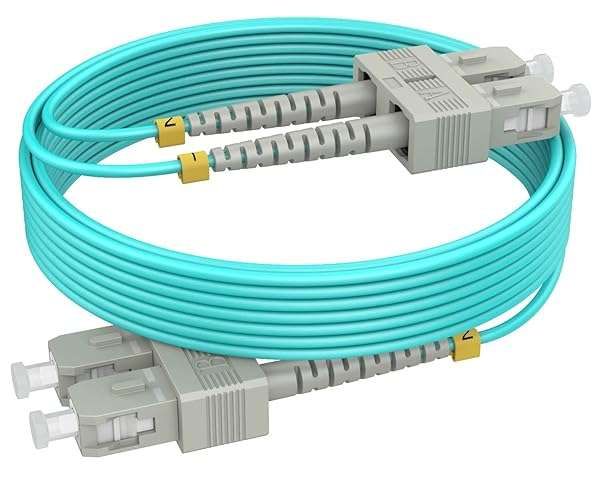 RamboCables 0.5m OM4 SC to SC Fiber Patch Cable - High-Speed 40G/100G Multimode Options 0.5m to 153m