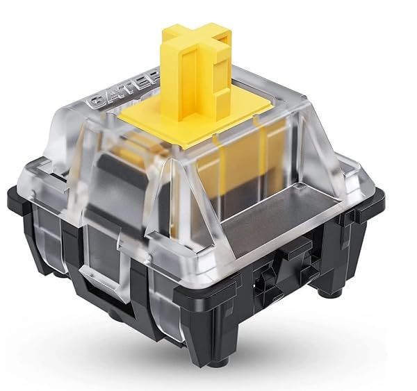 Top Gateron KS-15 Optical Key Switches for RGB Mechanical Keyboards - 120 Pcs Yellow Plate Mounted