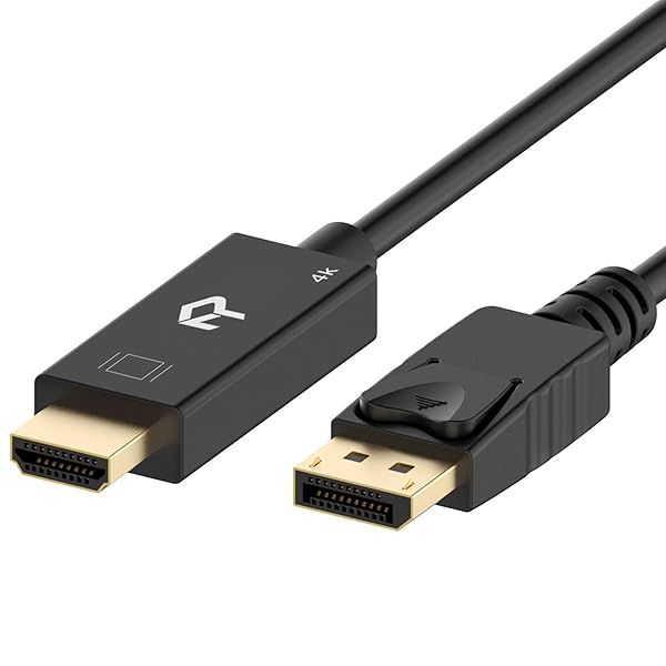 Rankie 6ft DisplayPort to HDMI Cable - 4K Ready, High-Quality Black DP to HDMI Adapter