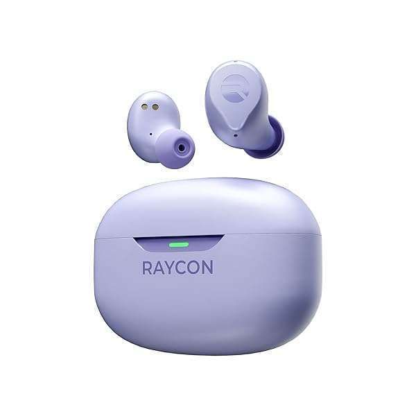 Raycon Everyday Earbuds 2024: Bluetooth True Wireless, 32H Playtime, Noise Cancellation & Comfort in Blush Violet