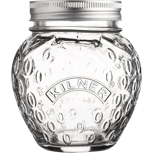 Rayware Kilner Strawberry Preserve Jars - 13.5 oz Regular Mouth, Set of 6 for Perfect Home Canning