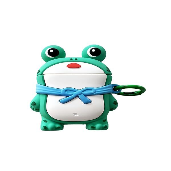 Rertnocnf Compatible with Earbuds Case Airpods Pro, Cute Raincoat Frog Design Creative Animals Soft Anti-scratch Wireless Earphone Protector