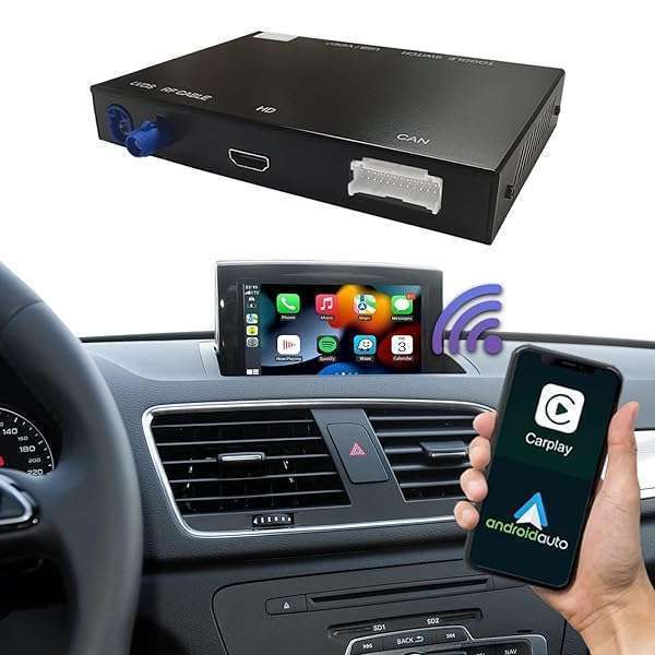 Road Top Wireless CarPlay & Android Auto Module for Audi Q3 (2014-2018) - Retrofit Kit with RMC Software, Mirrorlink & Camera Support