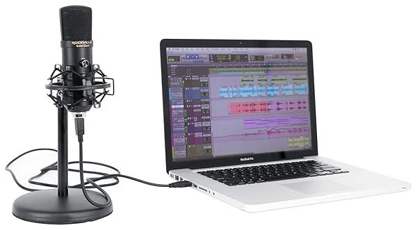 Rockville Solo-Cast USB Microphone: 24 Bit 192kHz for YouTube, Zoom, Podcasting, Gaming & Streaming