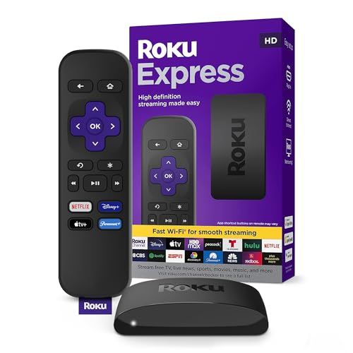 Roku Express HD Streaming Device: Enjoy Free & Live TV with Standard Remote - No TV Controls