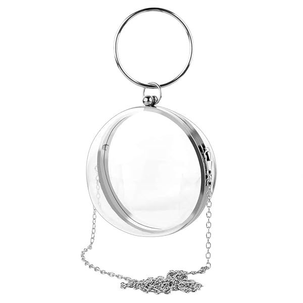 Round Ball Clear Purse: Stylish Acrylic Clutch for Parties, Concerts & School Events - Stadium Approved Crossbody Bag