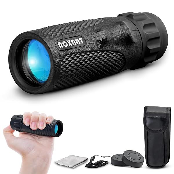 Roxant Viper 10x25 Monocular Telescope - Compact, Weatherproof, High Definition with BAK4 Prism & Accessories for Adults