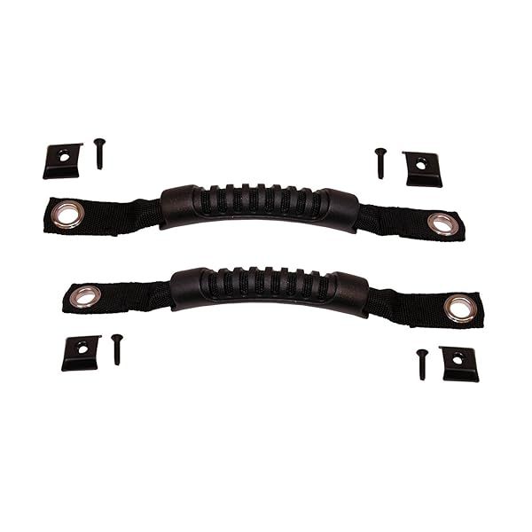 Rugged Ridge Door Pull Straps 11825.01 for 1976-1995 Jeep CJ & Wrangler YJ - Durable Black Upgrade