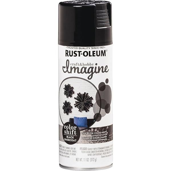 Rust-Oleum Imagine Color Shift Spray Paint - Black Basecoat, 11 oz for Craft & Hobby Projects