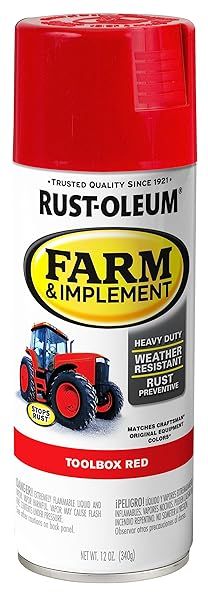Rust-Oleum Specialty Farm & Implement Toolbox Red Spray 12 oz - Durable, High-Quality Paint for Farm Equipment