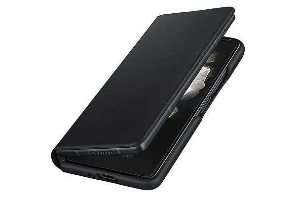 Buy SAMSUNG Galaxy Z Fold 3 Leather Case - Heavy Duty, Shockproof Cover with Stand, US Version, Black - Ultimate Protection!