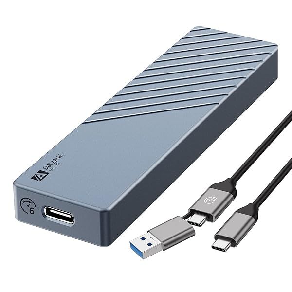 SANZANG M.2 SATA SSD Enclosure - USB C 3.1 Gen2, UASP Trim, Supports 2280/2260/2242/2230 for Home Office Use