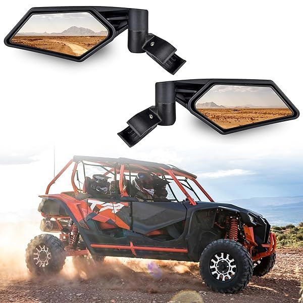 "SAUTVS Adjustable Folding Side View Mirrors for Honda Talon 1000R/X/X4 (2019-2024) - Perfect Fit for 2" Roll Bar & RZR Accessories"