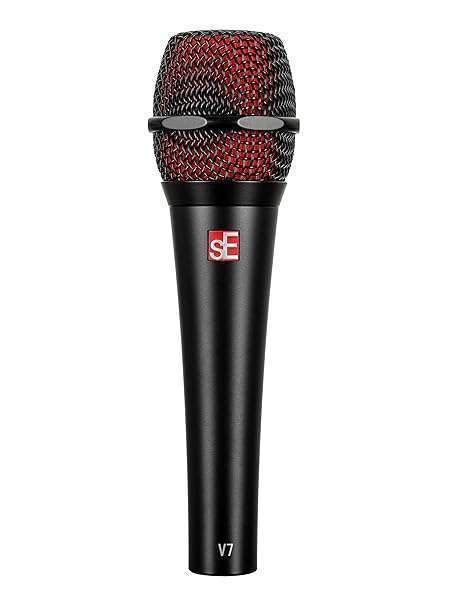 SE Electronics V7 BLACK Supercardioid Microphone with Shock Mount - Studio Quality Handheld Mic