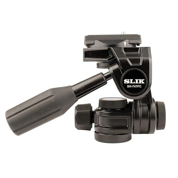 SLIK SH-747FC 3-Way Pan Head with Friction Control & Arca-Type Quick Release - Perfect for Photographers