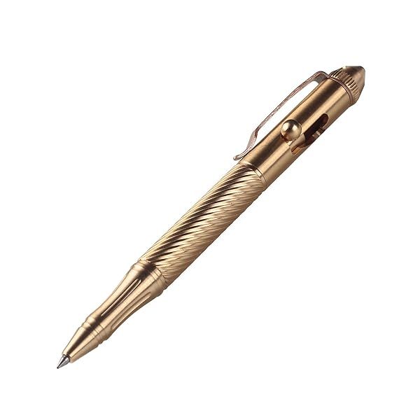 SMOOTHERPRO Solid Brass Bolt Action Pen - Heavy Duty Tungsten Pocket EDC Gift for Business & Office (Natural Color)