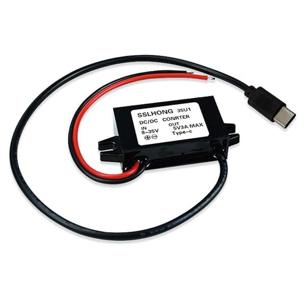 SSLHONG DC-DC Step Down Converter: 12V/24V to 5V 3A 15W USB-C Buck Module