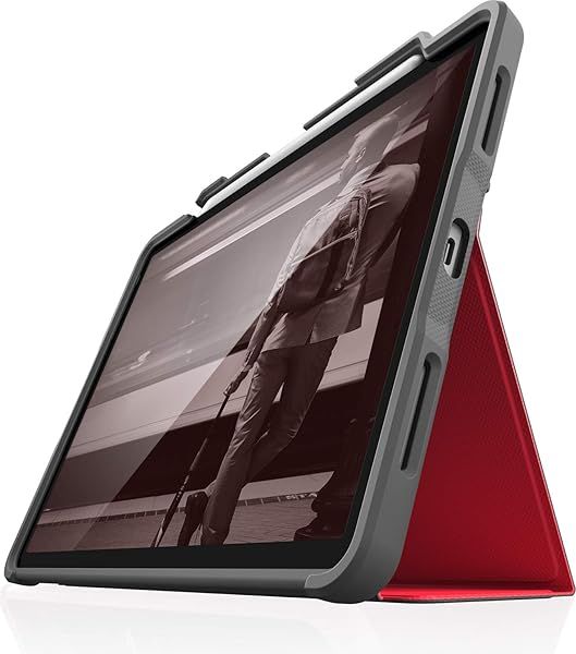 "STM Dux Plus Case for 11" iPad Pro - Ultra-Protective with Pencil Storage in Red (stm-222-197JV-02)"