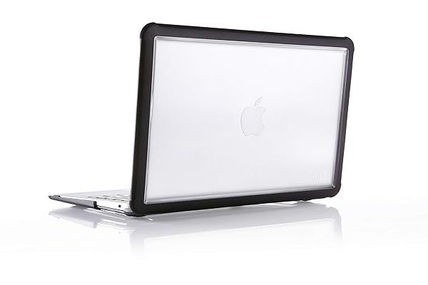 "STM Dux Ultra Case for MacBook Air 13" (M1 & Retina) - Rugged, Mil-Spec Drop Tested, Translucent Black Protection"