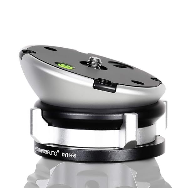Sunwayfoto DYH-68 Leveling Base Tripod Head: 22 lbs Load Capacity for Stable Photography