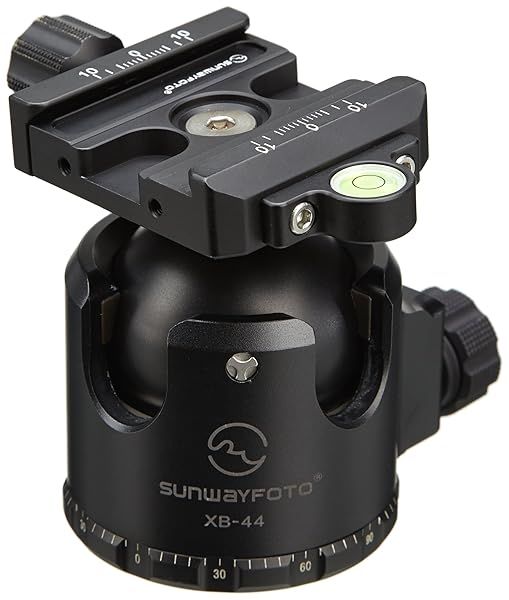 Sunwayfoto XB-44 Tripod Ball Head: Arca Compatible, 88lb Max Load, Low COG for Stability
