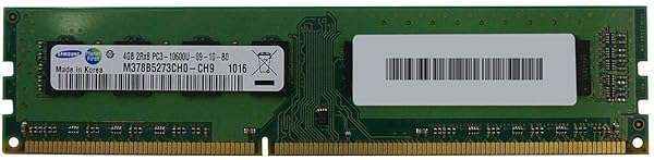 Samsung 4GB DDR3 1333MHz PC3-10600 RAM - Non-ECC Unbuffered CL9 240-Pin M378B5273CH0-CH9
