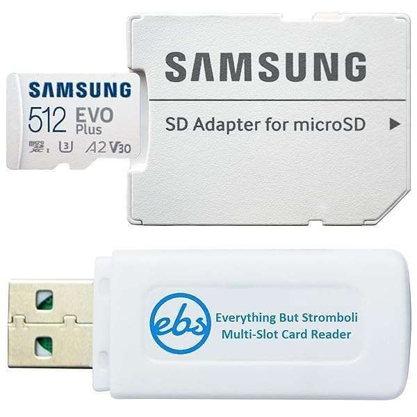 Samsung Evo Plus 512GB Micro SD Card for Galaxy A51/A50/A40/A30 - Fast UHS-I U3, A2, Includes Card Reader