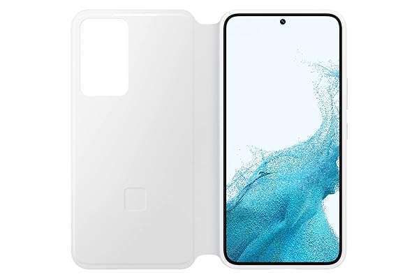 Samsung Galaxy S22 S-View Flip Cover Case - Protective, Tap Control, Stylish Design, US Version, White (EF-ZS901CWEGUS)