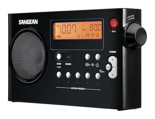 Buy Sangean PR-D7 BK Portable AM/FM Digital Radio - Rechargeable & Compact Design