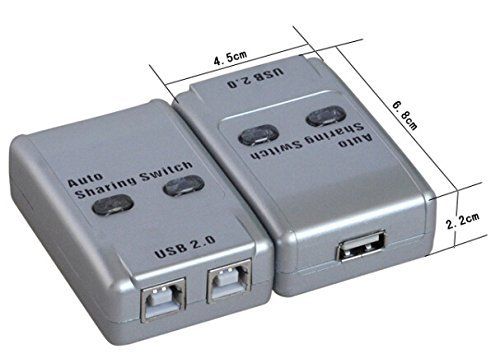 Sanoxy USB 2.0 AB Switch Box: Connect 2 PCs to 1 USB Device (Printer, Scanner & More)