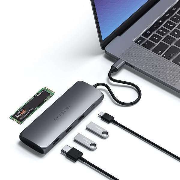 Satechi USB C Hub: 4K HDMI, 100W PD Charging, M.2 SSD Support for MacBook Pro/Air M1 M2 M3 & More