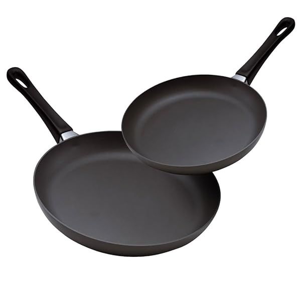 "Scanpan Classic 2-Piece Fry Pan Set: 8" & 10.25" Black Cookware for Perfect Cooking"