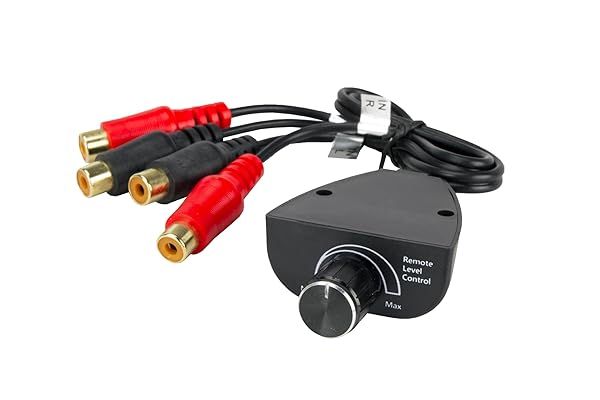 Scosche RCA Bass Boost Controller Knob for Car Audio - Enhance Subwoofer Volume & Gain Control