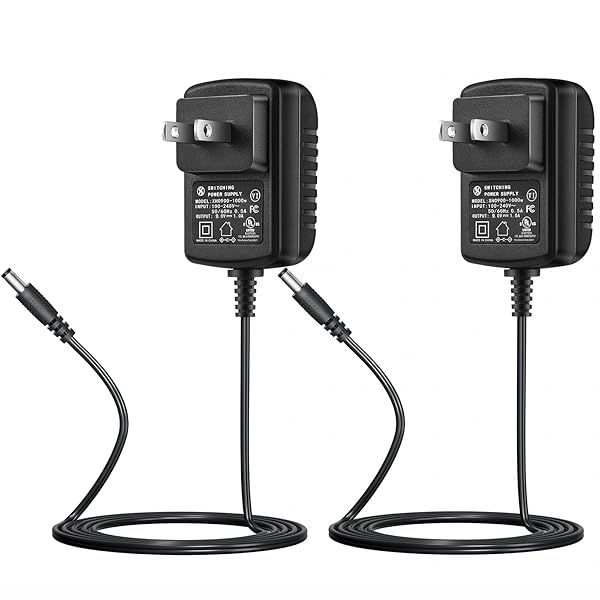 2-Pack DC 9V 0.5A Power Supply Adapter for Arduino & Massage Gun - UL Listed, 6.8FT Cord
