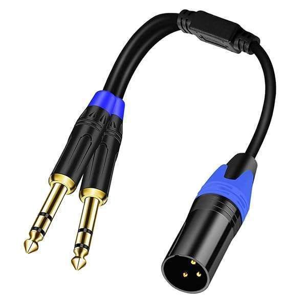 "Seefeful 1PACK 11.8" Dual 6.35mm to XLR Microphone Cable - Y Splitter Patch Cord for Audio"