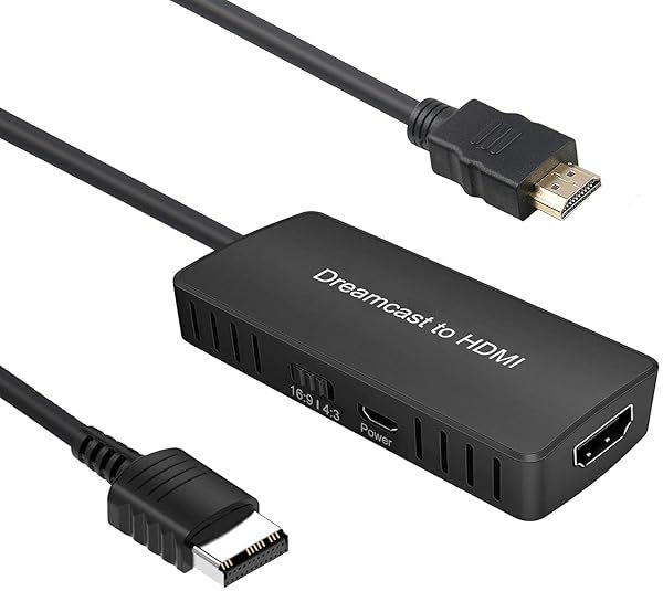 HDMI Converter for Sega Dreamcast - 4:3/16:9 Switch, Plug & Play HD Link Cable