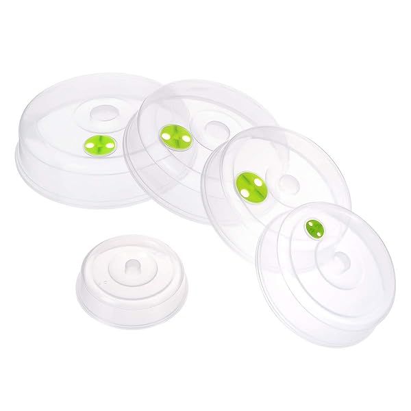 5 Adjustable Microwave Plate Covers with Steam Vents - Perfect for All Plate Sizes & Bowl Protection